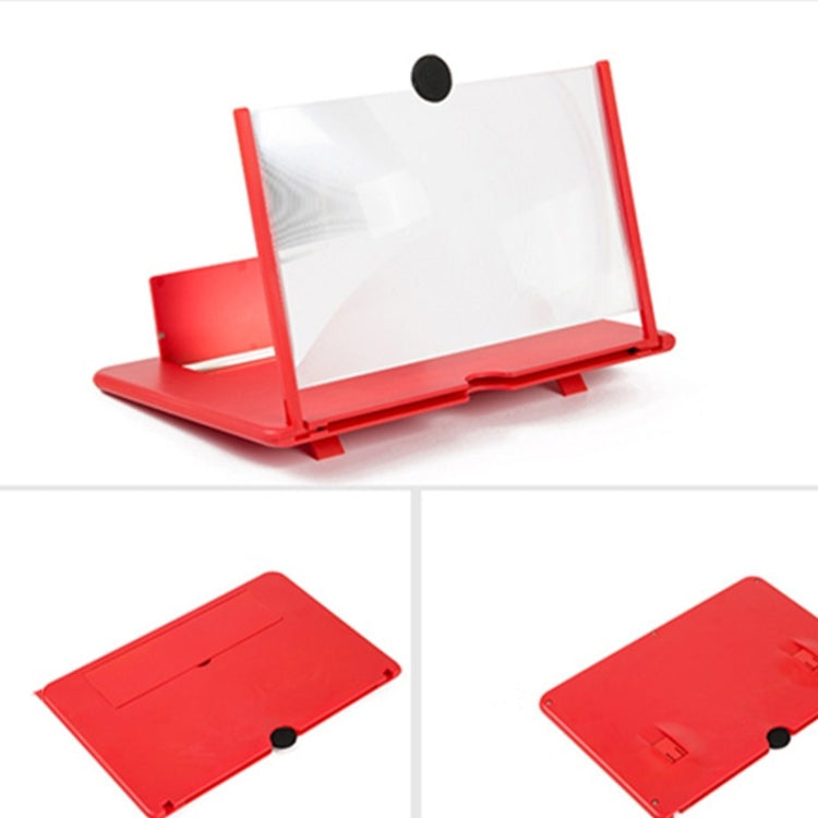 Pull-out Mobile Phone Screen Magnifier 3D Video Desktop Mobile Phone Holder, Size:12 inch(Red) - Screen Magnifier by buy2fix | Online Shopping UK | buy2fix