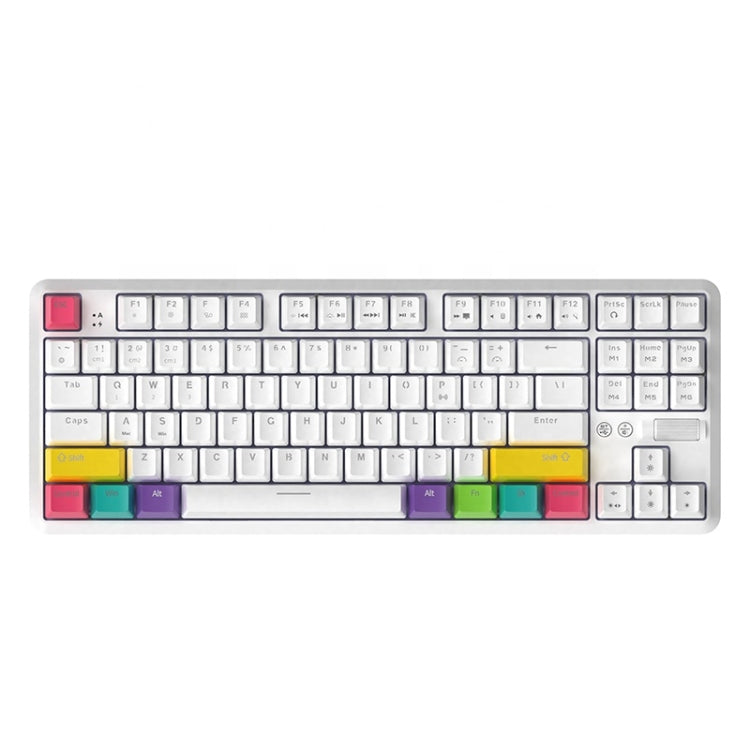 Ajazz K870T 87-keys Wired Bluetooth + Type-C Rechargeable Mechanical Keyboard  Mini RGB Backlit Keyboard, Cable Length: 1.6m(Red Shaft) - Wired Keyboard by Ajazz | Online Shopping UK | buy2fix