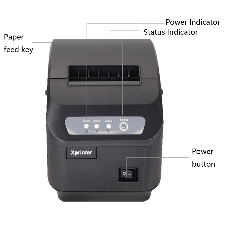 Xprinter XP-Q200II Thermal Small Receipt Printer Catering And Kitchen Receipt Printer 80mm Cutter, Interface Type:LAN Interface(UK Plug) - Consumer Electronics by Xprinter | Online Shopping UK | buy2fix