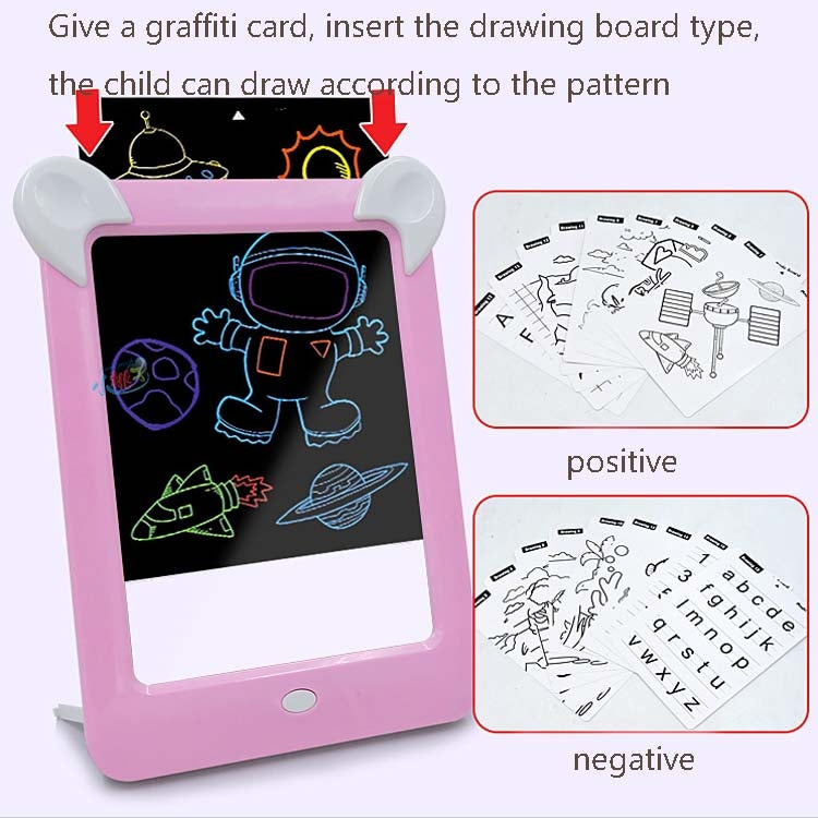 LED Luminous Drawing Board Electronic Fluorescent Writing Board Children Light Painting Message Board(Pink) - Consumer Electronics by buy2fix | Online Shopping UK | buy2fix