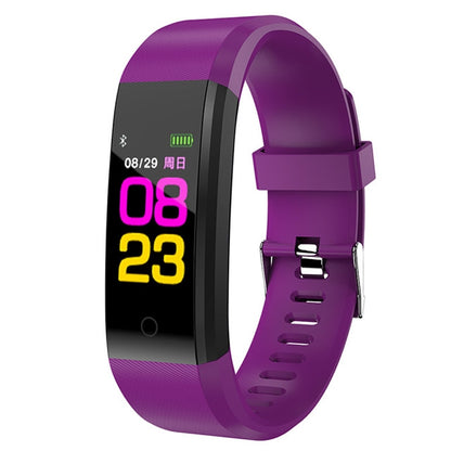 ID115 Plus Smart Bracelet Fitness Heart Rate Monitor Blood Pressure Pedometer Health Running Sports SmartWatch for IOS Android(purple) - Smart Wear by buy2fix | Online Shopping UK | buy2fix