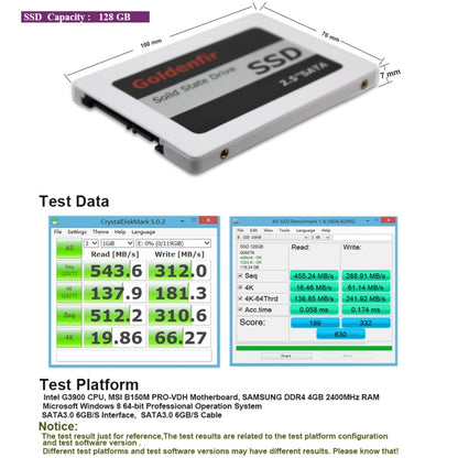 Goldenfir SSD 2.5 inch SATA Hard Drive Disk Disc Solid State Disk, Capacity: 128GB - Solid State Drives by Goldenfir | Online Shopping UK | buy2fix