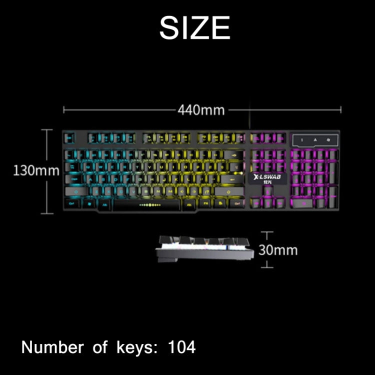 X-L SWAB GX50 Computer Manipulator Feel Wired Keyboard + Macro Programming Mouse, Color： White Mixed Light - Wired Keyboard by X-L SWAB | Online Shopping UK | buy2fix