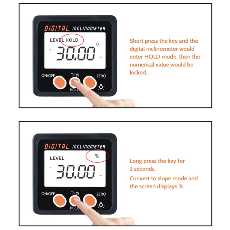 IP54 Precision Electronic Digital Display Inclinometer 4 x 90 Degree Protractor Angle Box - Consumer Electronics by buy2fix | Online Shopping UK | buy2fix