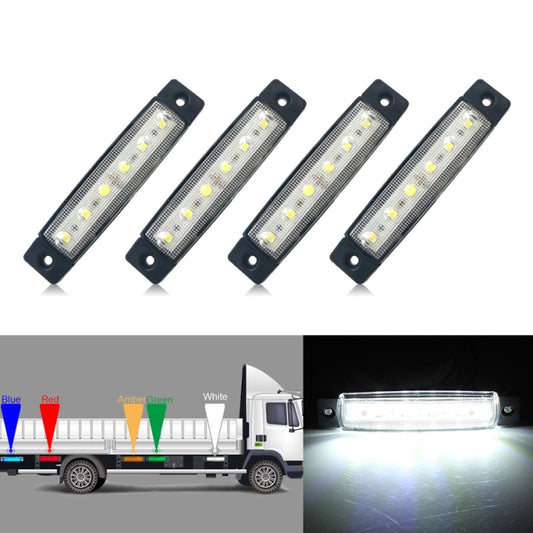 4 PCS 12V 6 SMD Auto Car Bus Truck Wagons External Side Marker Lights LED Trailer Indicator Light Rear Side Lamp(White) - Clearance Lights by buy2fix | Online Shopping UK | buy2fix