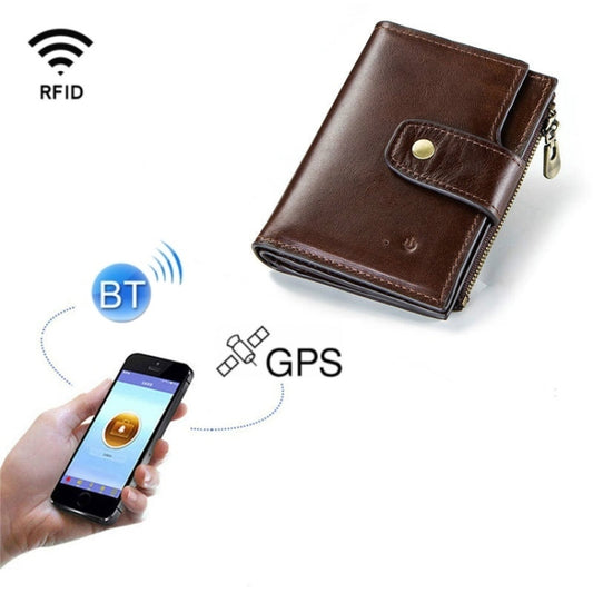 Men Leather Wallet Smart Bluetooth Antimagnetic RFID Anti-Lost Anti-Theft Multi-Function Coin Purse - Home & Garden by buy2fix | Online Shopping UK | buy2fix