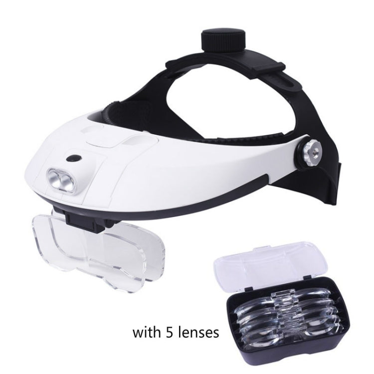The Elderly Reading And Repairing Magnifying Glass With 2 LED Lamp Head-Mounted HD Magnifying Glass - Consumer Electronics by buy2fix | Online Shopping UK | buy2fix