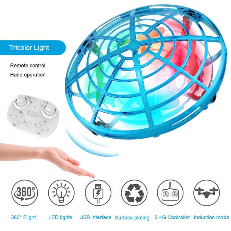 Colorful Lights 5 Induction Quadcopter UFO Mini Drone, Colour: Blue + Remote Control - RC Aircrafts by buy2fix | Online Shopping UK | buy2fix