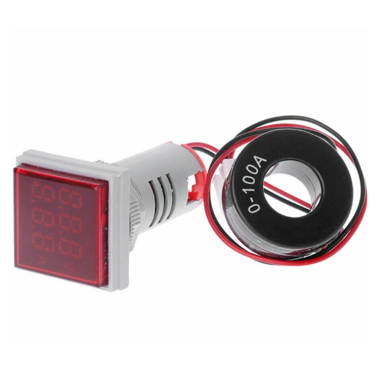 AD16-22FVA Square Signal Indicator Type Mini Digital Display AC Voltage And Current Meter(Red) - Consumer Electronics by buy2fix | Online Shopping UK | buy2fix