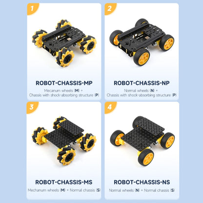 Waveshare Smart Mobile Robot Chassis Kit, Chassis:With Shock-absorbing(Normal Wheels) - Robotics Accessories by Waveshare | Online Shopping UK | buy2fix