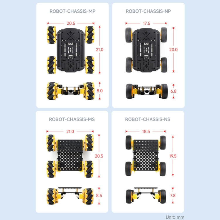 Waveshare Smart Mobile Robot Chassis Kit, Chassis:With Shock-absorbing(Mecanum Wheels) - Robotics Accessories by Waveshare | Online Shopping UK | buy2fix