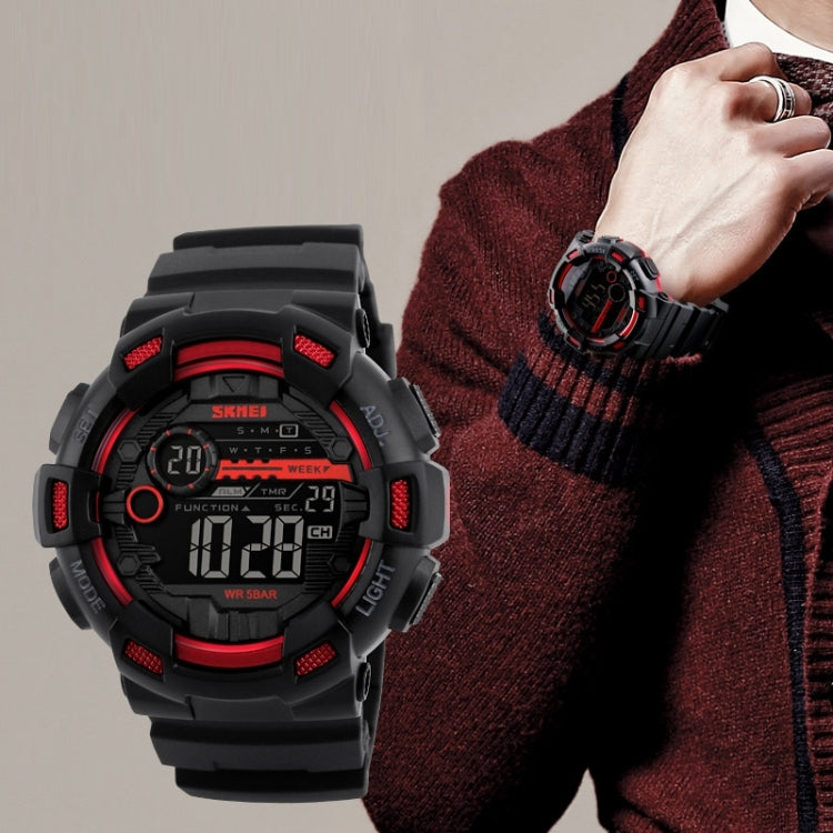 SKMEI 1243 Men Sports Watch Outdoor Waterproof Digital Watch(Golden) - Leather Strap Watches by SKMEI | Online Shopping UK | buy2fix