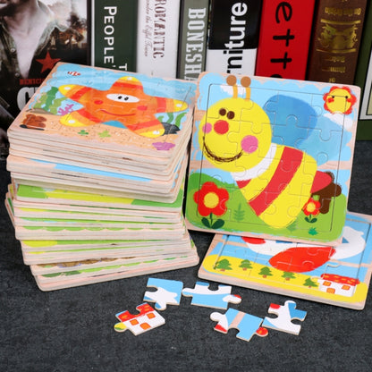 5 PCS KBX-017 Children Wooden Picture Puzzle Baby Early Education Toys(Horse) - Puzzle Toys by buy2fix | Online Shopping UK | buy2fix