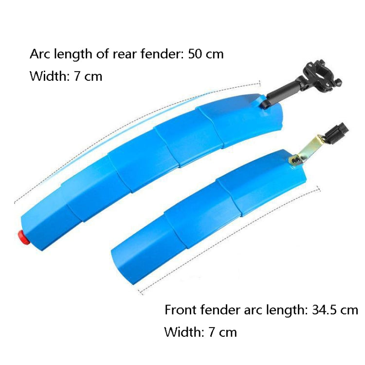 Bicycle Telescopic Folding Mudguard  27.5 Inch Extended Water Retaining LED Taillight(Green) - Outdoor & Sports by buy2fix | Online Shopping UK | buy2fix