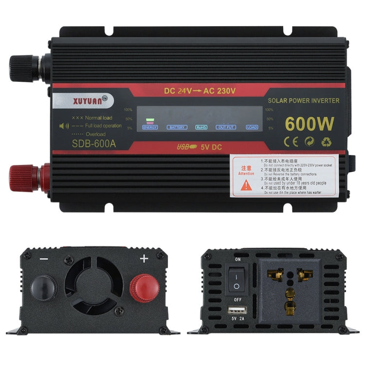 XUYUAN 600W Car Inverter LCD Display Converter, Specification: 24V to 220V -  by XUYUAN | Online Shopping UK | buy2fix