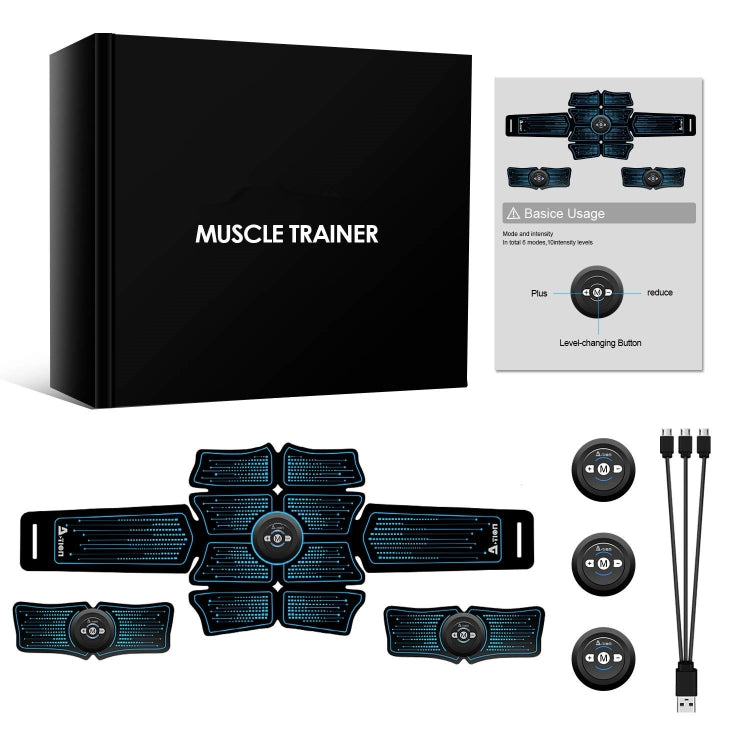 8-Piece Lazy Abdomen Fitness Massager Rechargeable Home Fitness Belt Abdominal Muscle Stickers - Outdoor & Sports by buy2fix | Online Shopping UK | buy2fix