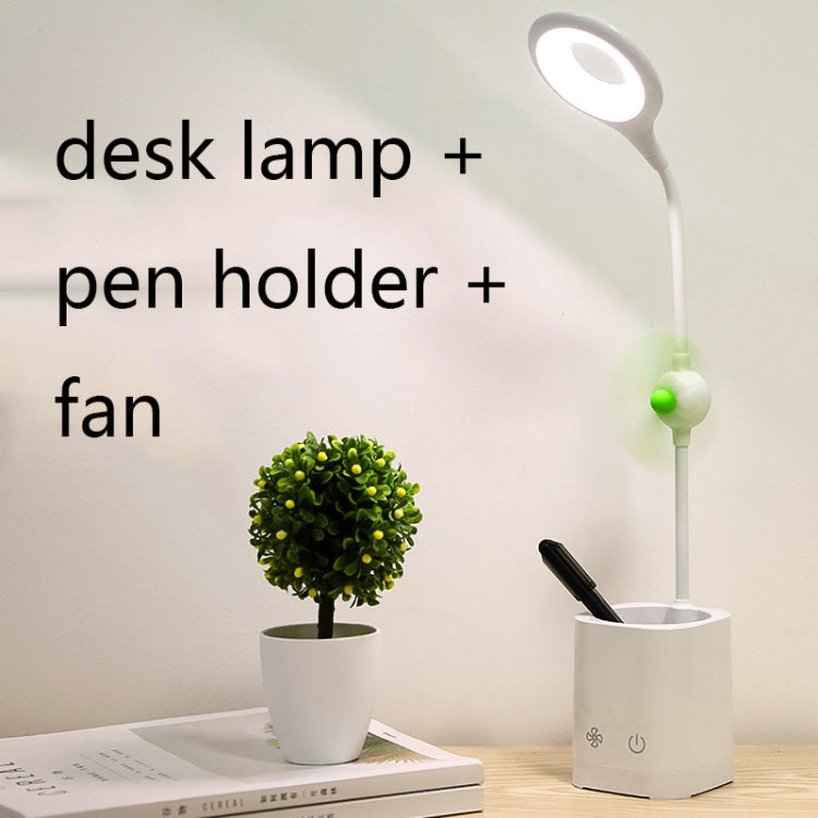 WS-8010 LED Fan Desk Lamp Bedside Desk USB Folding Desk Lamp, Colour: Water Drop -  by buy2fix | Online Shopping UK | buy2fix