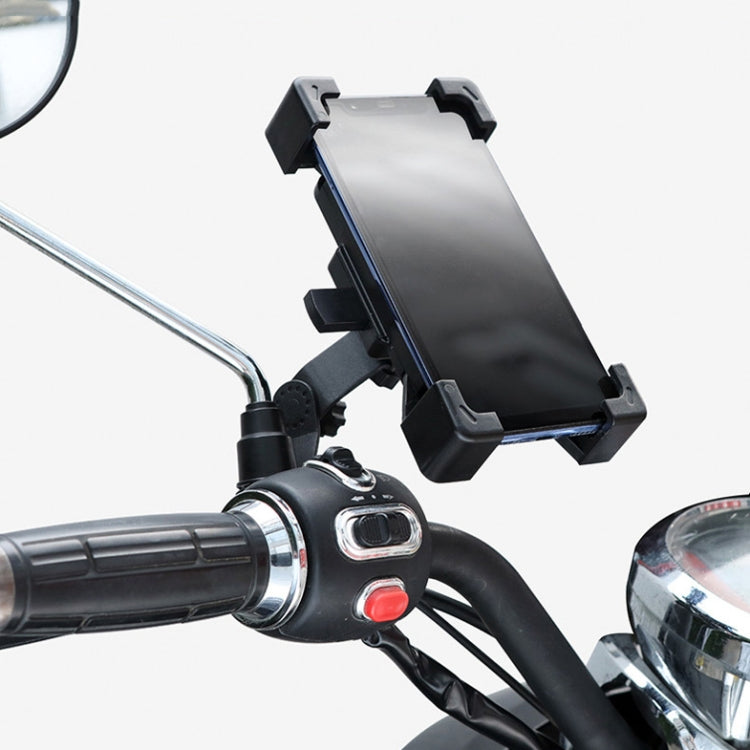 WHEEL UP Bicycle Automatic Bracket Motorcycle Mobile Phone Bicycle Navigation Rack(Upgrade-Rearview Mirror) - Holder by WHEEL UP | Online Shopping UK | buy2fix