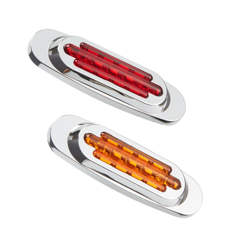 12-24V 16 LEDs Electroplating Side Lights Side Tail Lights Cargo Truck Modification Light, Colour: Red (2 Lines Always Bright) - Warning Lights by buy2fix | Online Shopping UK | buy2fix