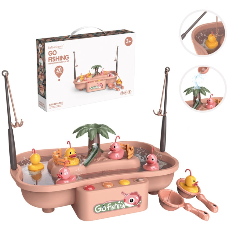 Play House Children Educational Electric Cycle Rotating Fishing Station Summer Water Game Toy Set, Colour: Pink 6 Ducks - Music Toys by buy2fix | Online Shopping UK | buy2fix