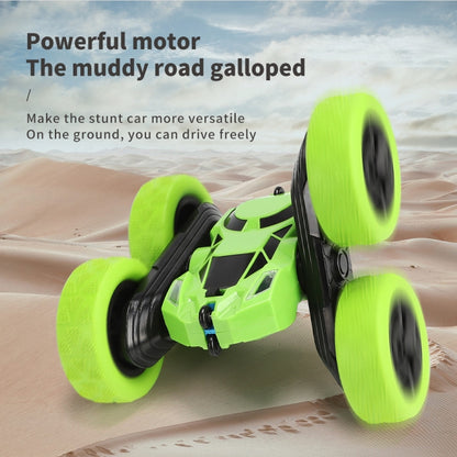 1:24 Double-Sided Stunt Car Rotating Tumbling And Twisting Stunt Car RC Climbing Children Remote Control Car(Grass Green) - RC Cars by buy2fix | Online Shopping UK | buy2fix