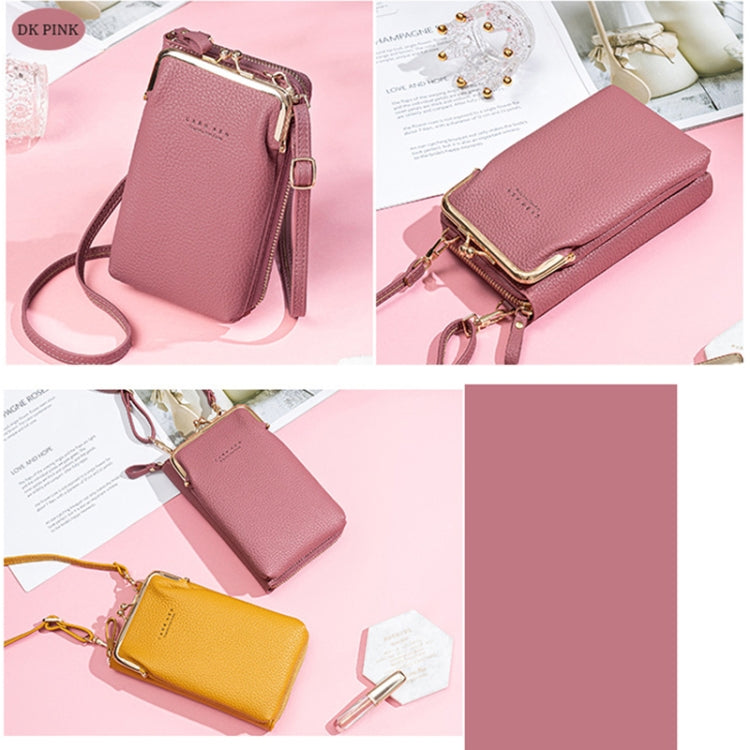 H2107 Ladies Mobile Phone Bag Shoulder Messenger Bag Pebbled Zipper Wallet(Shallow Purple) - Home & Garden by buy2fix | Online Shopping UK | buy2fix