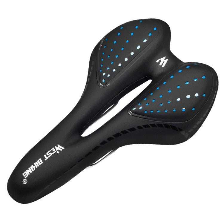 WEST BIKING YP0801086 Silicone Thickened Soft And Comfortable Bicycle Seat(Black Blue) - Bicycle Saddle by WEST BIKING | Online Shopping UK | buy2fix