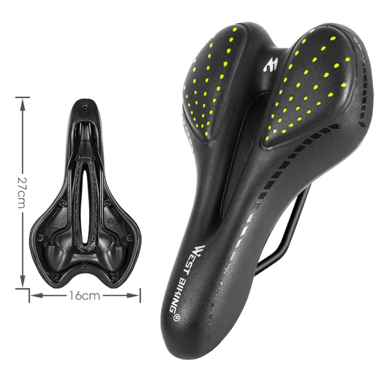 WEST BIKING YP0801086 Silicone Thickened Soft And Comfortable Bicycle Seat(Dark Green) - Bicycle Saddle by WEST BIKING | Online Shopping UK | buy2fix