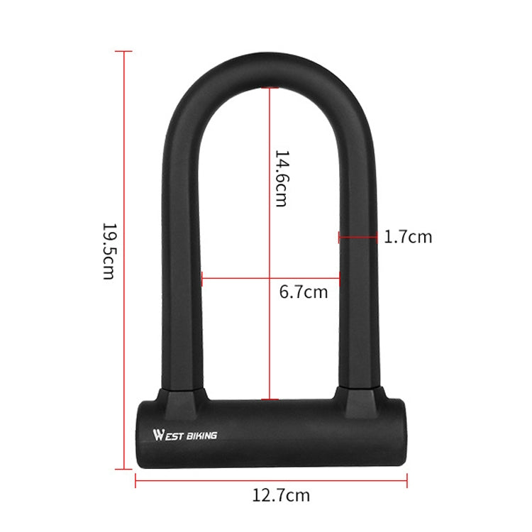 West Biking Bike Lock Motorcycle Wire Lock Anti-Hydraulic Pressure Cut Anti-Theft Lock, Specification: U-shaped Lock - Bicycle Locks & Bicycle Pumps by WEST BIKING | Online Shopping UK | buy2fix