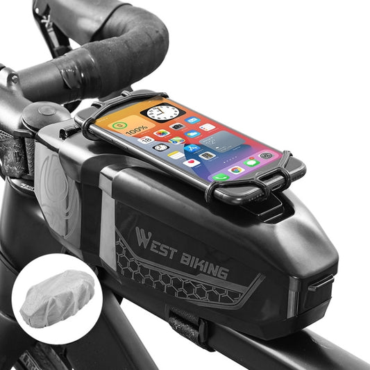 WEST BIKING Bicycle Front Beam Top Tube Bag Mountain Road Bike Waterproof Riding Equipment(Black) - Bicycle Bags by WEST BIKING | Online Shopping UK | buy2fix