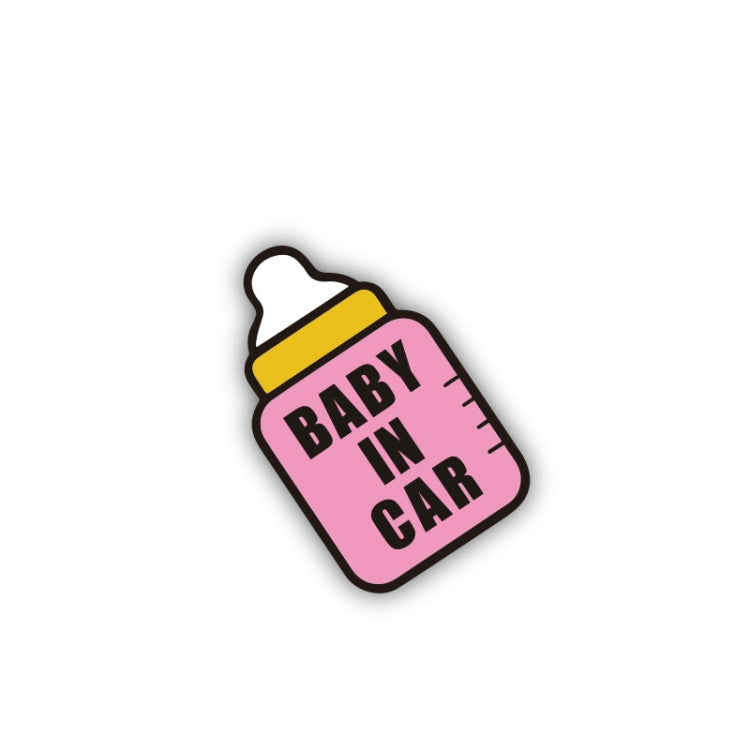 10 PCS There Is A Baby In The Car Stickers Warning Stickers Style: CT223Z Pink Bottom Bottle Adhesive Stickers - Warning Sticker by buy2fix | Online Shopping UK | buy2fix