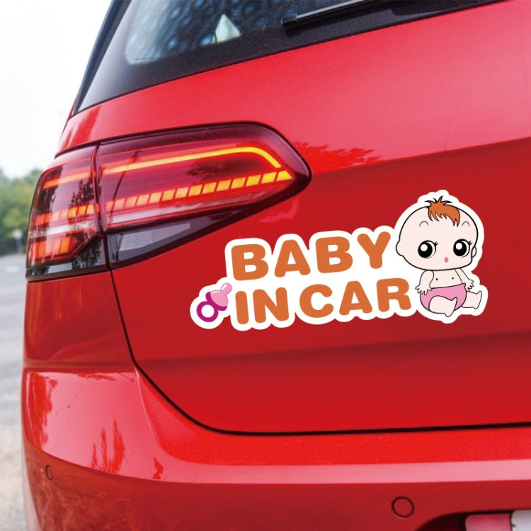 10 PCS There Is A Baby In The Car Stickers Warning Stickers Style: CT223P Triangle Girl Adhesive Stickers - Warning Sticker by buy2fix | Online Shopping UK | buy2fix