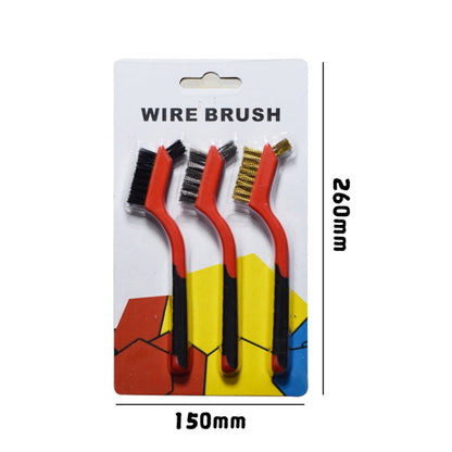 3 Sets Nylon Silk+Stainless Steel Wire+Copper Wire 7-Inch Industrial Cleaning Brush Mini Refractor Cleaning Gap Brush - Others by buy2fix | Online Shopping UK | buy2fix