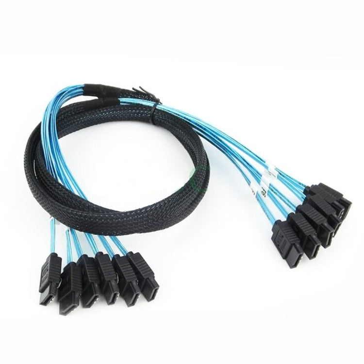 Mini SAS to SATA Data Cable With Braided Net Computer Case Hard Drive Cable,specification: 6SATA-0.5m - eSATA & SATA & IDE by buy2fix | Online Shopping UK | buy2fix