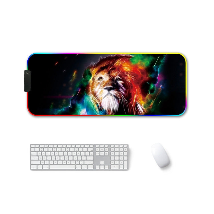 260x390x4mm F-01 Rubber Thermal Transfer RGB Luminous Non-Slip Mouse Pad(Colorful Lion) - Mouse Pads by buy2fix | Online Shopping UK | buy2fix