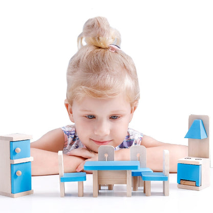 Onshine Pretend Play Scene DIY Role Playing Wooden Furniture Accessories, Style: Living Room - Pretend Play Toys by buy2fix | Online Shopping UK | buy2fix