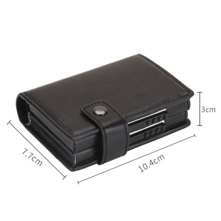 Dual Card Aluminum Alloy Card Box RFID Anti-Theft Wallet(Mad Horse Black) - Antimagnetic RFID Package by buy2fix | Online Shopping UK | buy2fix