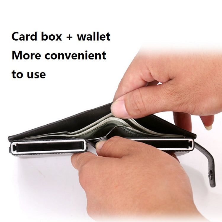 Dual Card Aluminum Alloy Card Box RFID Anti-Theft Wallet(Crocodile Pattern Black) - Antimagnetic RFID Package by buy2fix | Online Shopping UK | buy2fix