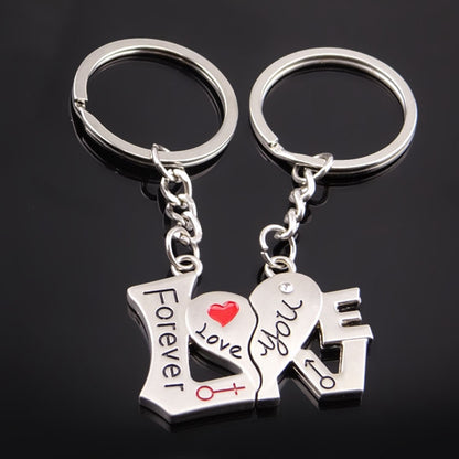 10 Pairs Metal Love Word Couple Keychain Pendant, Specification: H-452 - Key Rings by buy2fix | Online Shopping UK | buy2fix