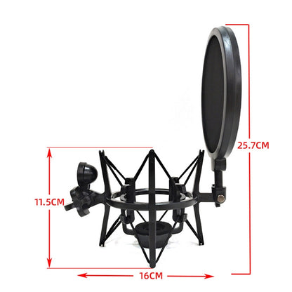 SH-101 Microphone Shockproof Bracket Condenser Microphone Blowout Cover Set(Black) - Windshield by buy2fix | Online Shopping UK | buy2fix