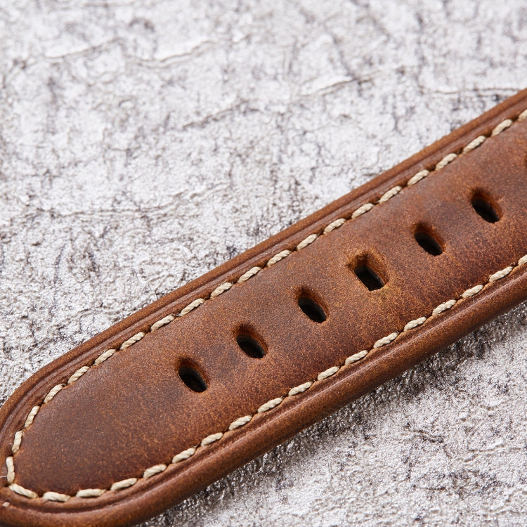 Quick Release Watch Band Crazy Horse Leather Retro Watch Band For Samsung Huawei,Size: 20mm (Deep Brown Silver Buckle) - Watch Bands by buy2fix | Online Shopping UK | buy2fix