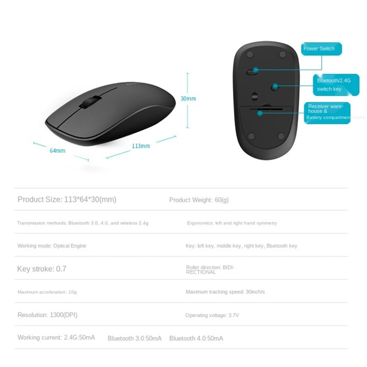 Rapoo M200G 1300 DPI 3 Keys Silent Wireless Mouse(Gray) - Wireless Mice by Rapoo | Online Shopping UK | buy2fix