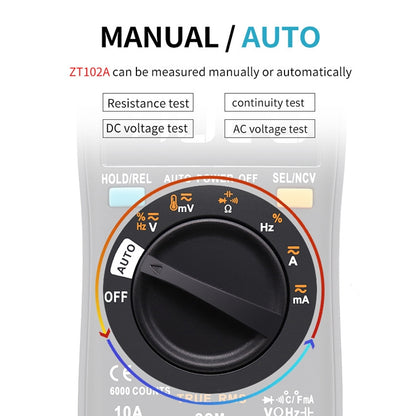 BSIDE ZT102A LCD Display 6000 Words AUTO Intelligent Gear Automatic Range Digital Multimeter - Digital Multimeter by BSIDE | Online Shopping UK | buy2fix