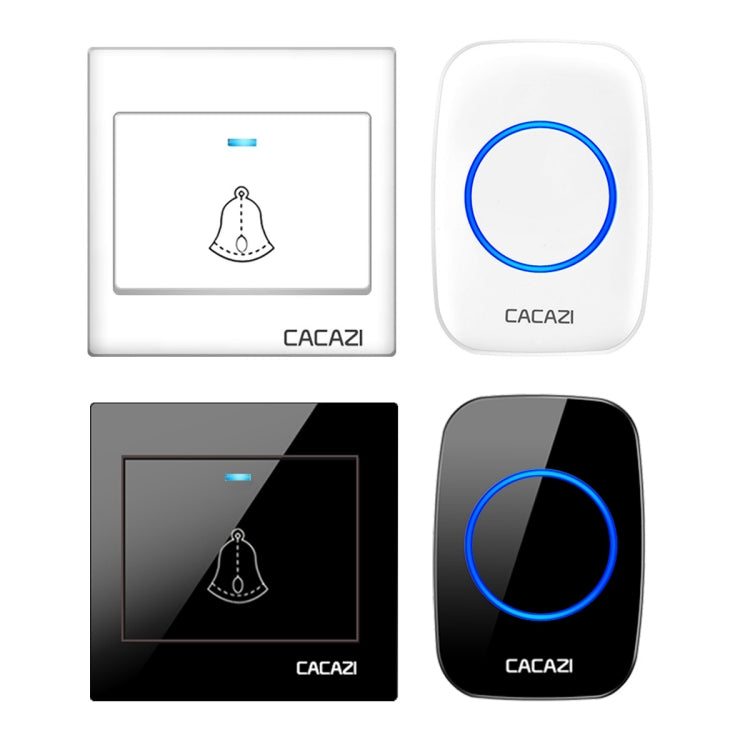 CACAZI H10 1 For 1 Wireless Smart Doorbell without Battery, Plug:EU Plug(Black) - Security by CACAZI | Online Shopping UK | buy2fix