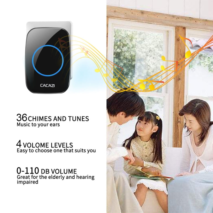 CACAZI H10 1 For 1 Wireless Smart Doorbell without Battery, Plug:UK Plug(White) - Wireless Doorbell by CACAZI | Online Shopping UK | buy2fix