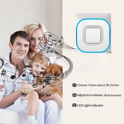 CACAZI V028F Wireless Music Doorbell without Battery, Plug:EU Plug(White) - Wireless Doorbell by CACAZI | Online Shopping UK | buy2fix