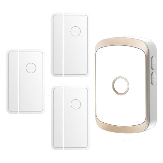 CACAZI M20 1 For 3 Split Type Door Opening Sensor Reminder Smart Wireless Doorbell Alarm, Style: US Plug(Gold) - Wireless Doorbell by CACAZI | Online Shopping UK | buy2fix