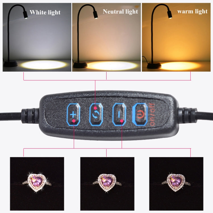 LED Jewelry Photo Spotlights Table Lamps Take Wenwan Diamond Jadeite Jade Live Lights Fill Light Spotlight Can Be Adjusted,Style:  Single Head  Family Portrait - Consumer Electronics by buy2fix | Online Shopping UK | buy2fix