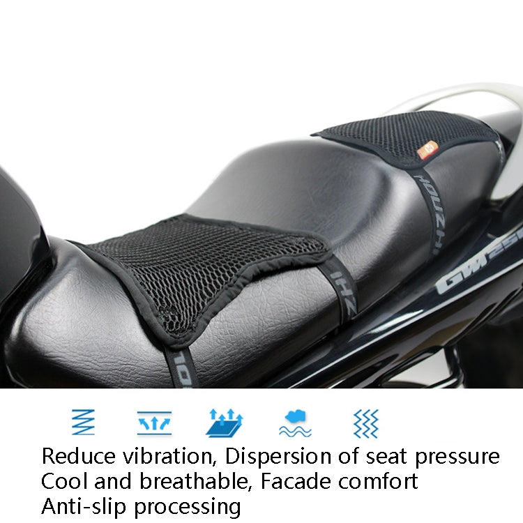 HOUZHI MTZT1010 Motorcycle Sun Insulation Cushion 3D Grid Breathable Sweating Cool Seat Cover, Style: Single Layer L - In Car by buy2fix | Online Shopping UK | buy2fix