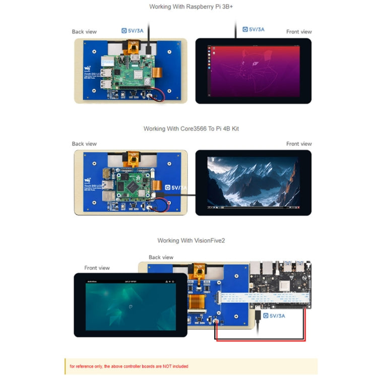 Waveshare 7 inch 800×480 IPS Capacitive Touch Display, DSI Interface, 5-Point Touch with Case - LCD & LED Display Module by Waveshare | Online Shopping UK | buy2fix